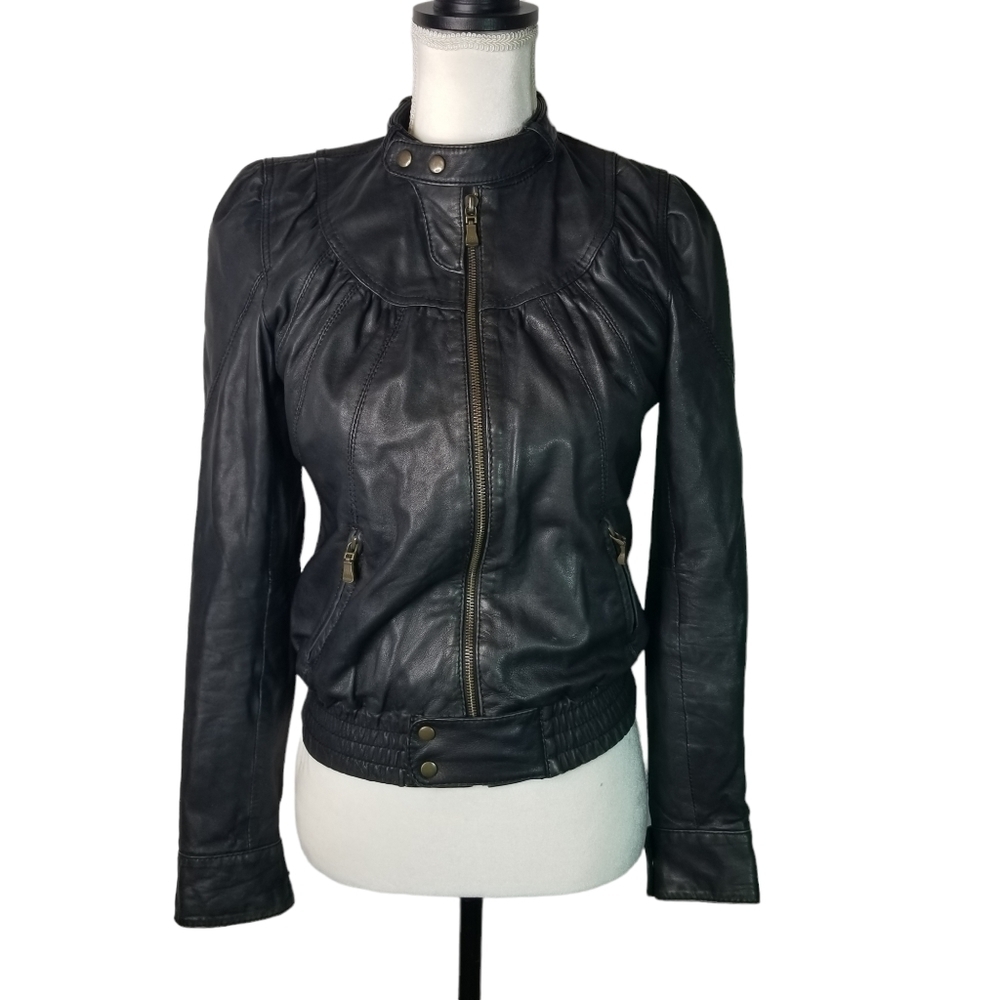 Ted Baker London black leather jacket